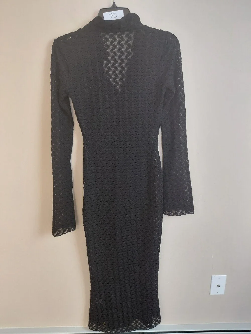 Meshki Long Flared Sleeve Long Lace Dress XS